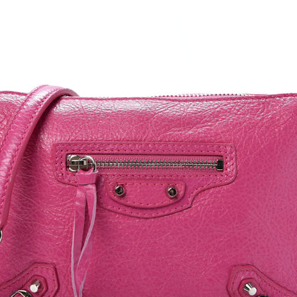 Balenciaga Agneau Arena Classic Silver Hardware Pouch With A Chain Crossbody Rose Flamingo 8 of 8