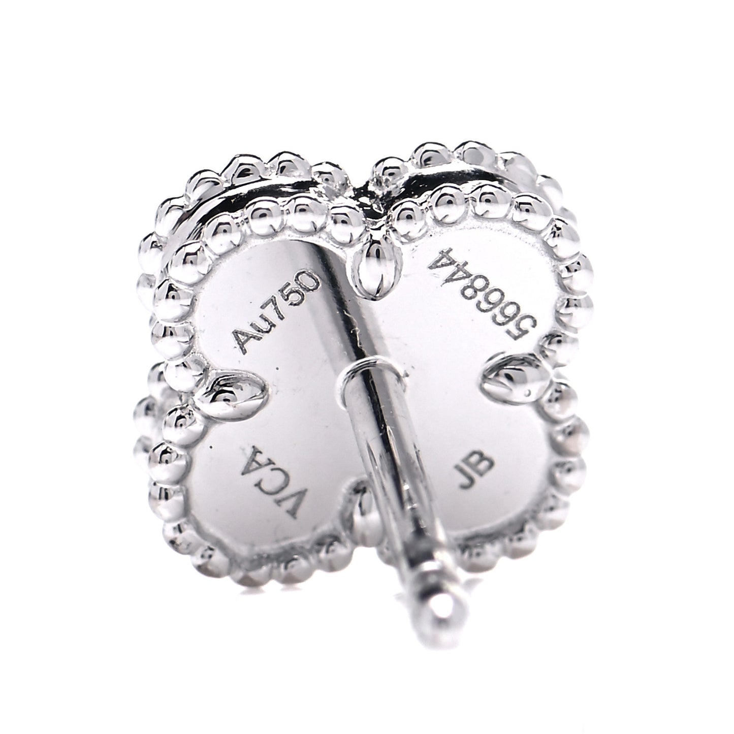 18K White Gold Mother of Pearl Sweet Alhambra Earrings
