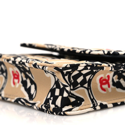 Chanel Canvas Check Flag Printed CC Clutch With Chain Beige Multicolor 11 of 12