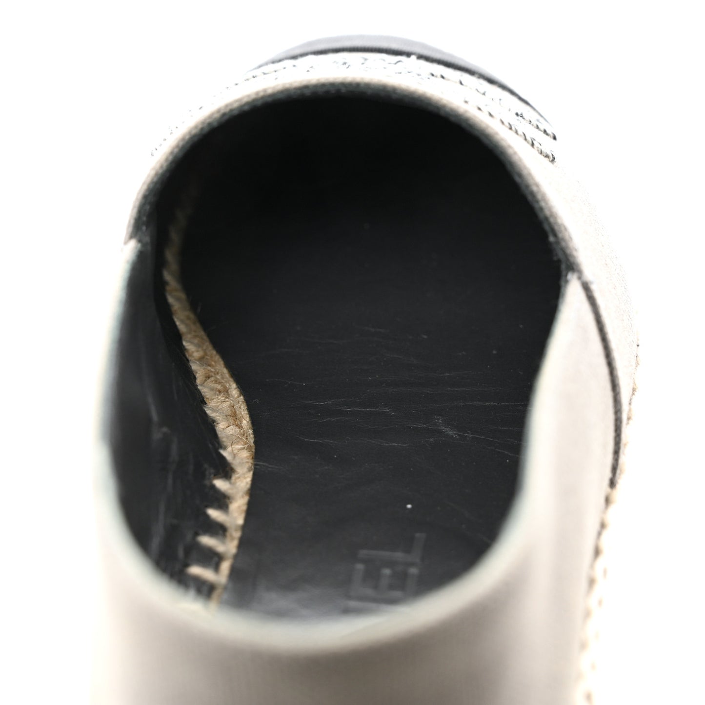 Canvas Grosgrain CC Espadrilles 37 Grey Black