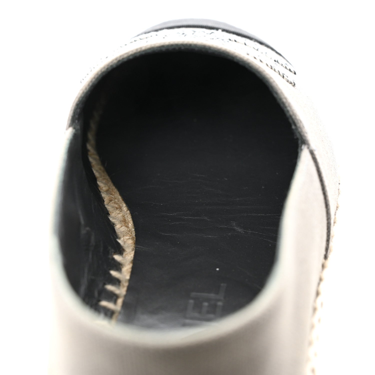Chanel Canvas Grosgrain CC Espadrilles 37 Grey Black 10 of 11