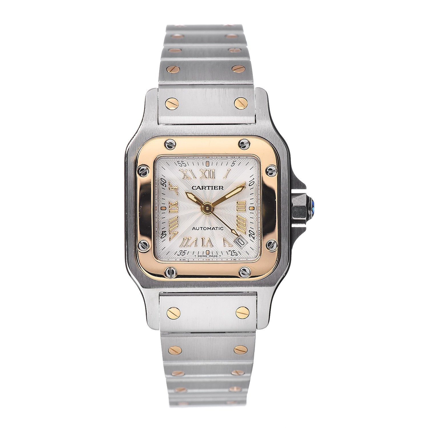 Cartier Stainless Steel 18K Yellow Gold 24mm Santos De Cartier Galbee Automatic Watch 1 of 5