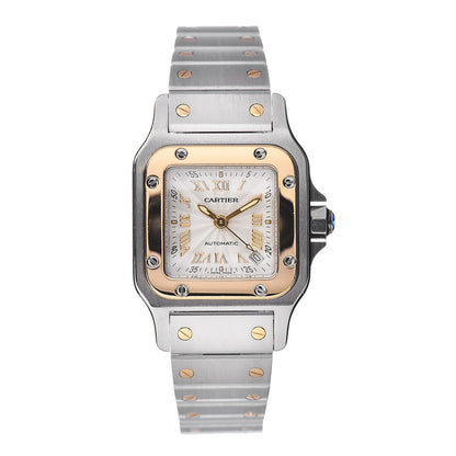 Cartier Stainless Steel 18K Yellow Gold 24mm Santos De Cartier Galbee Automatic Watch 1 of 5