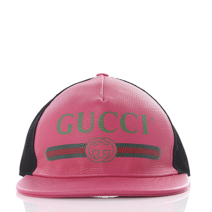 Gucci Cripto Calfskin Logo Baseball Hat L Fuxia Black 2 of 5