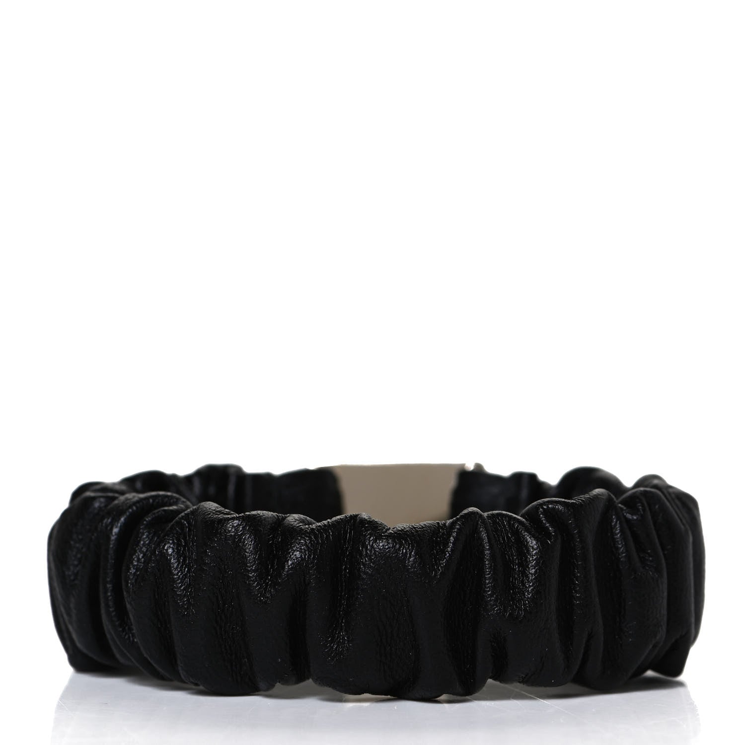 Chanel Lambskin Metal Enamel CC Hair Tie Black Gold 2 of 4