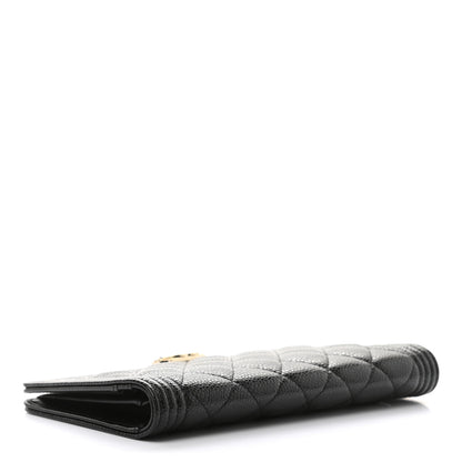 Chanel Caviar Quilted Boy Yen Wallet Black 4 of 9