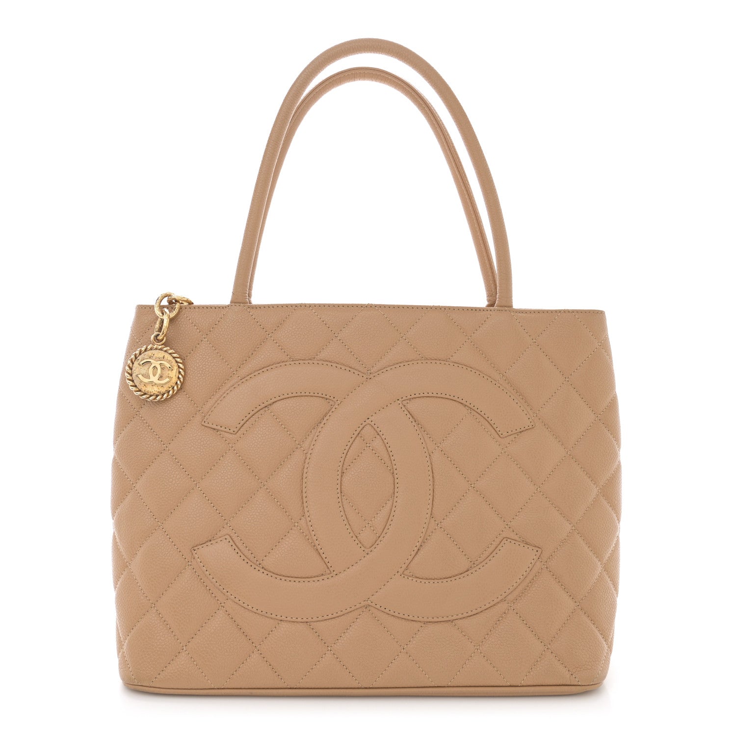 Chanel Caviar Quilted Medallion Tote Beige 1 of 13