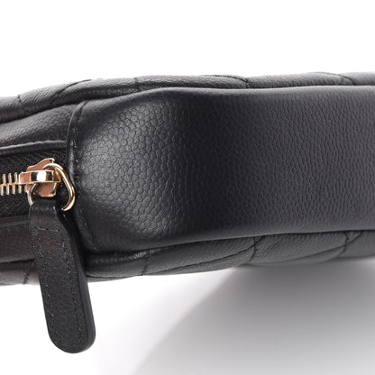 Chanel Caviar Quilted Small Curvy Pouch Cosmetic Case Black 8 of 9