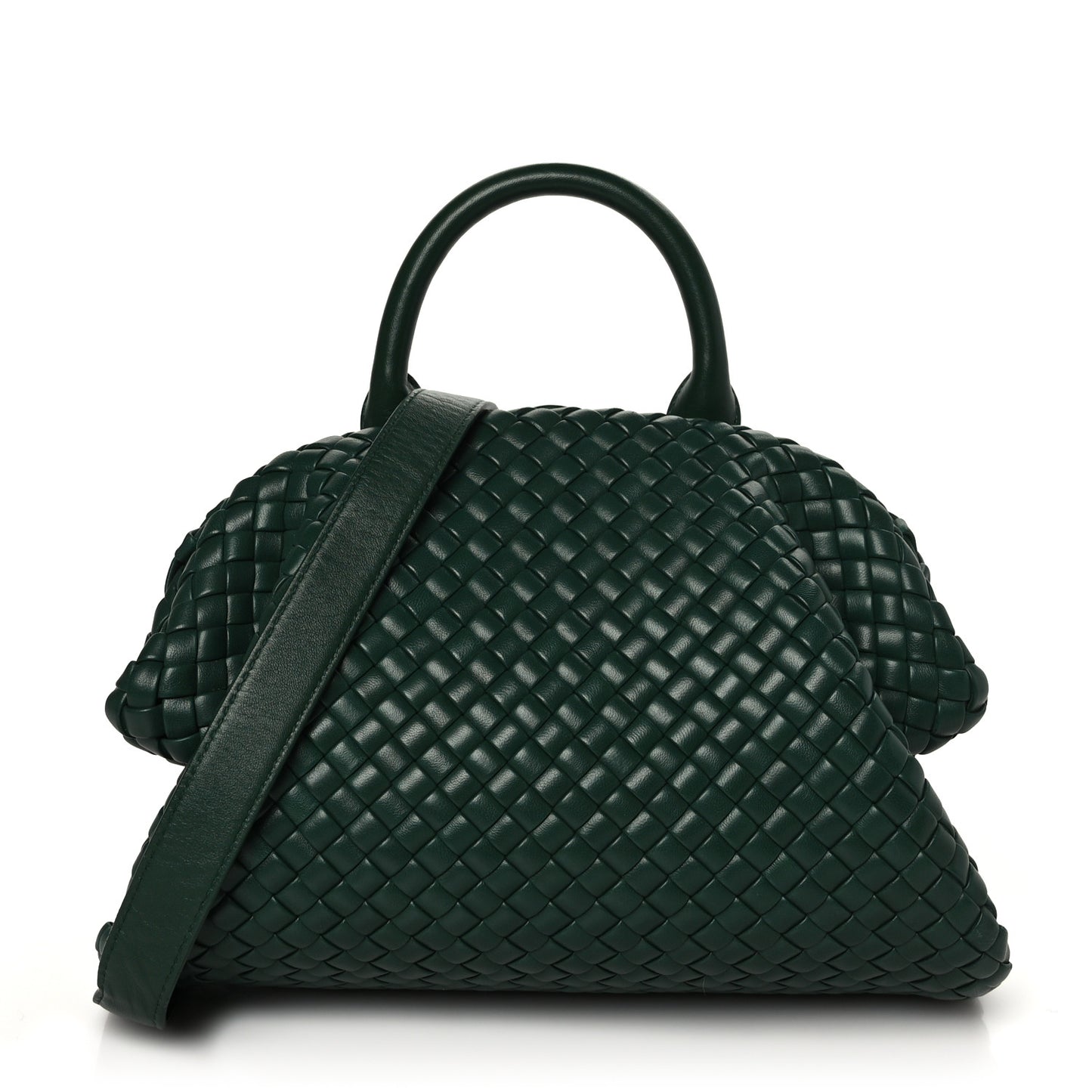 Nappa Intrecciato Small Handle Bag Raintree