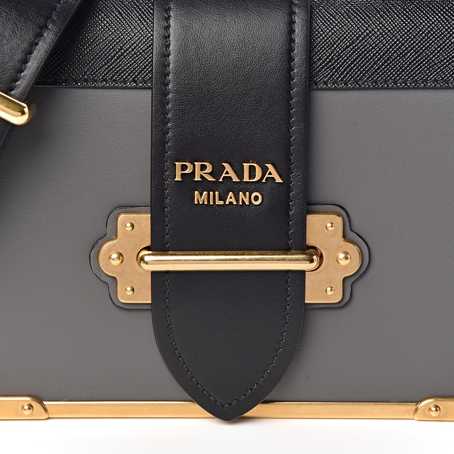 Prada City Calfskin Saffiano Cahier Bag Mercurio Black 9 of 9