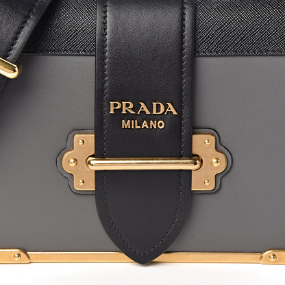Prada City Calfskin Saffiano Cahier Bag Mercurio Black 9 of 9