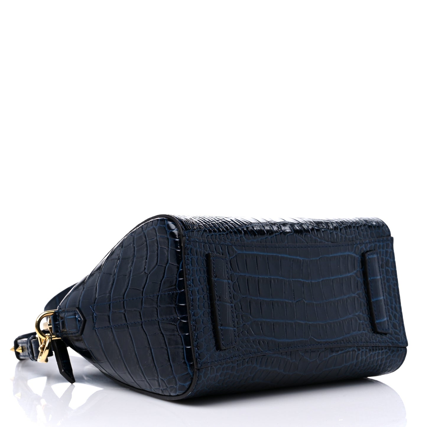 Calfskin Crocodile Embossed Mini Antigona Navy