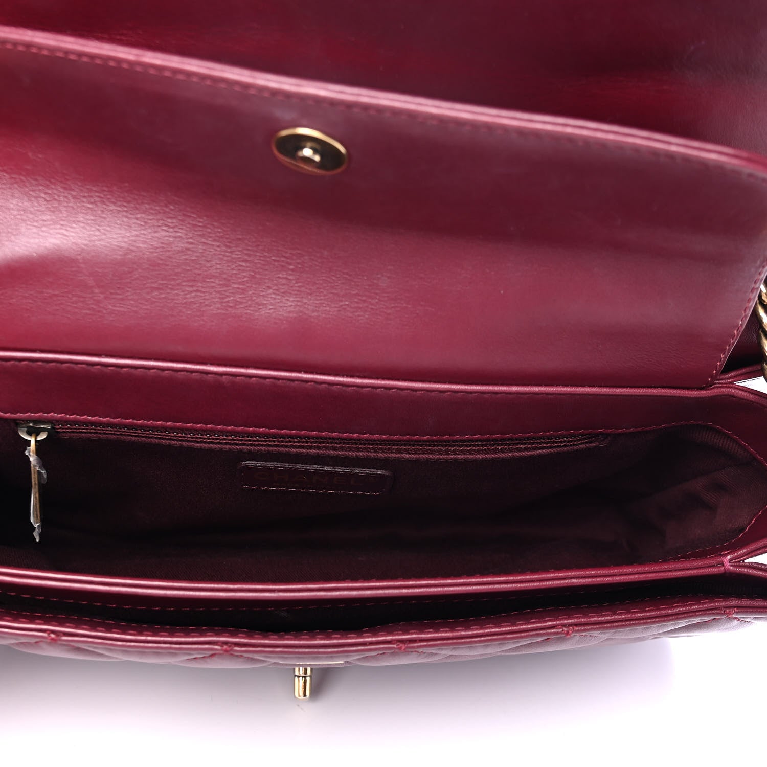 Chanel Calfskin Quilted Large Perfect Edge Flap Burgundy 4 of 4