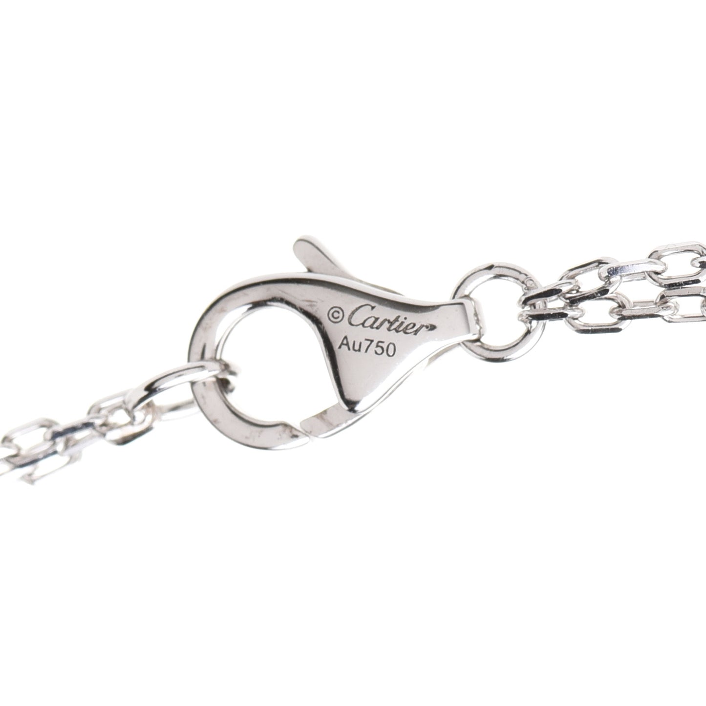 18K White Gold 2 Diamond LOVE Necklace