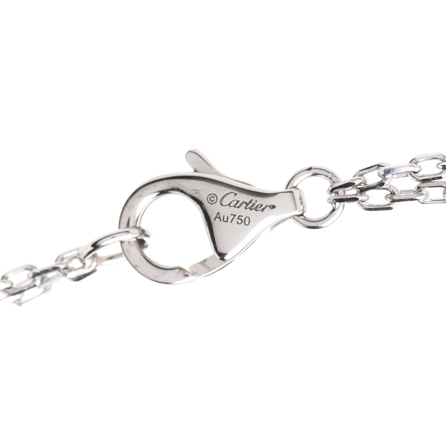 Cartier 18K White Gold 2 Diamond LOVE Necklace 6 of 7