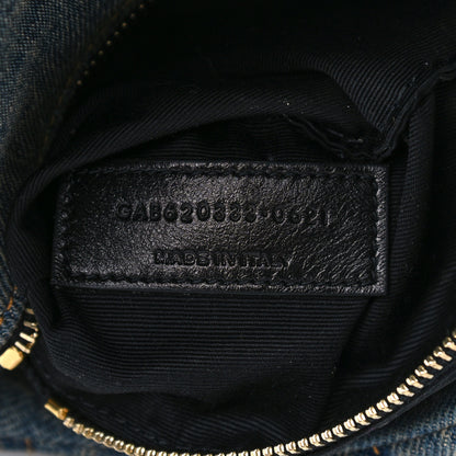Saint Laurent Denim Quilted Toy Loulou Puffer Monogram Chain Satchel Blue Cinnamon 6 of 11