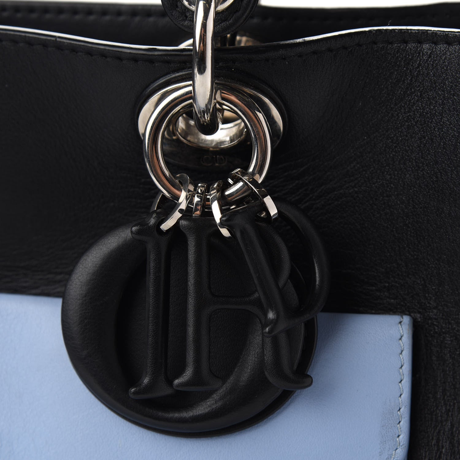 Christian Dior Smooth Calfskin Tri-Color Diorissimo Pocket Tote Black Blue Red 9 of 14