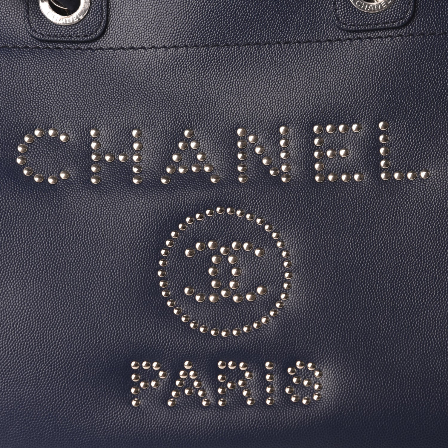 Chanel Caviar Large Studded Deauville Tote Navy 10 of 10