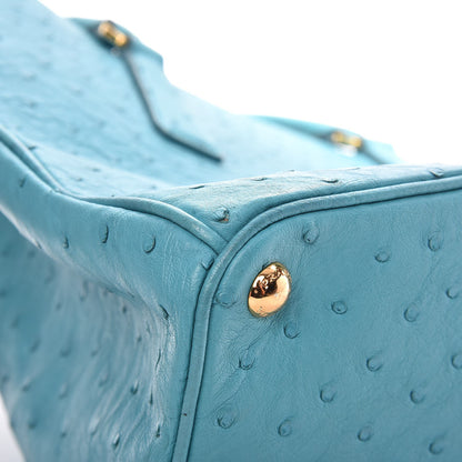 Prada Ostrich Medium Galleria Double Zip Tote Turchese 11 of 11