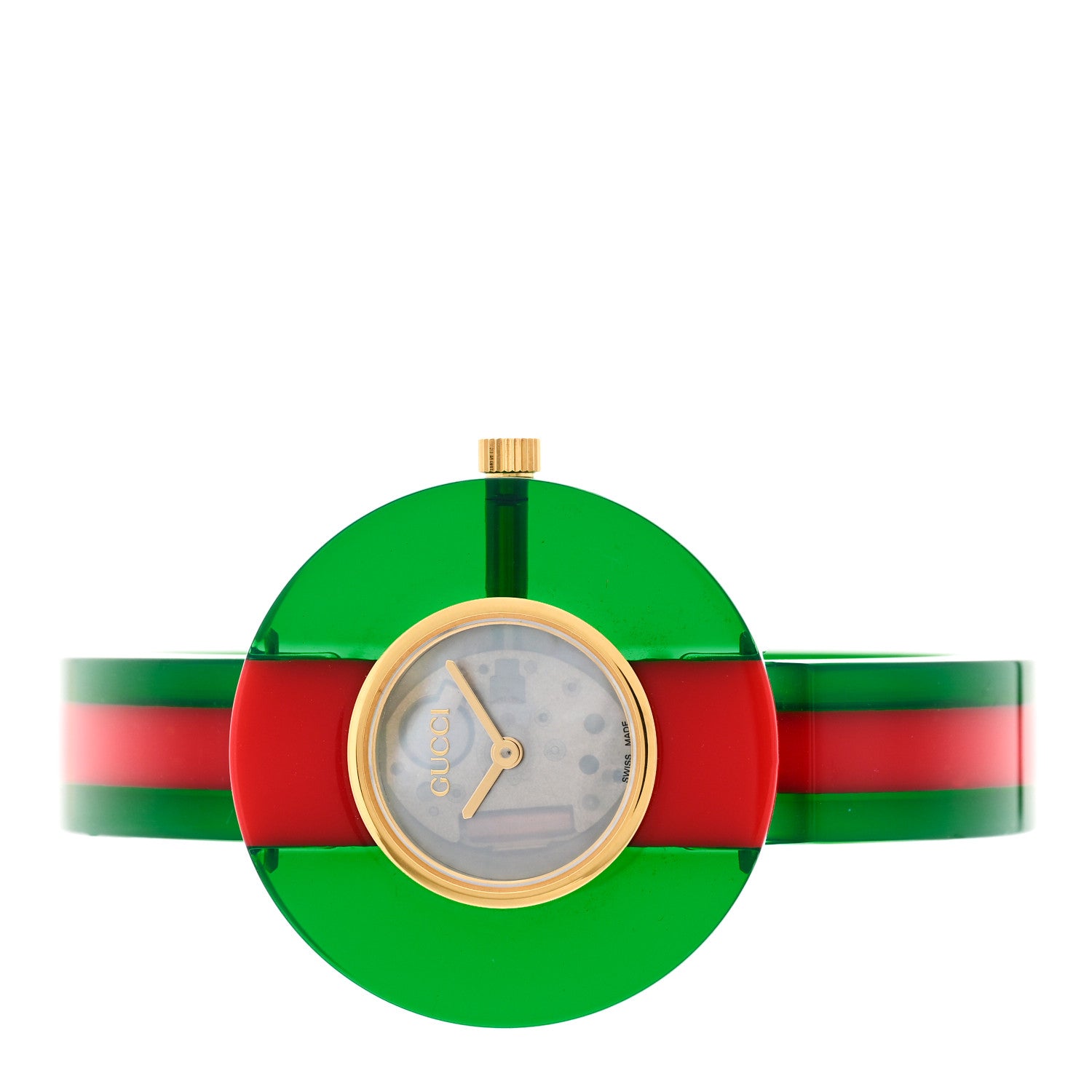 Gucci Stainless Steel Plexiglass Mother of Pearl 35mm Vintage Web Quartz Watch 2 of 5