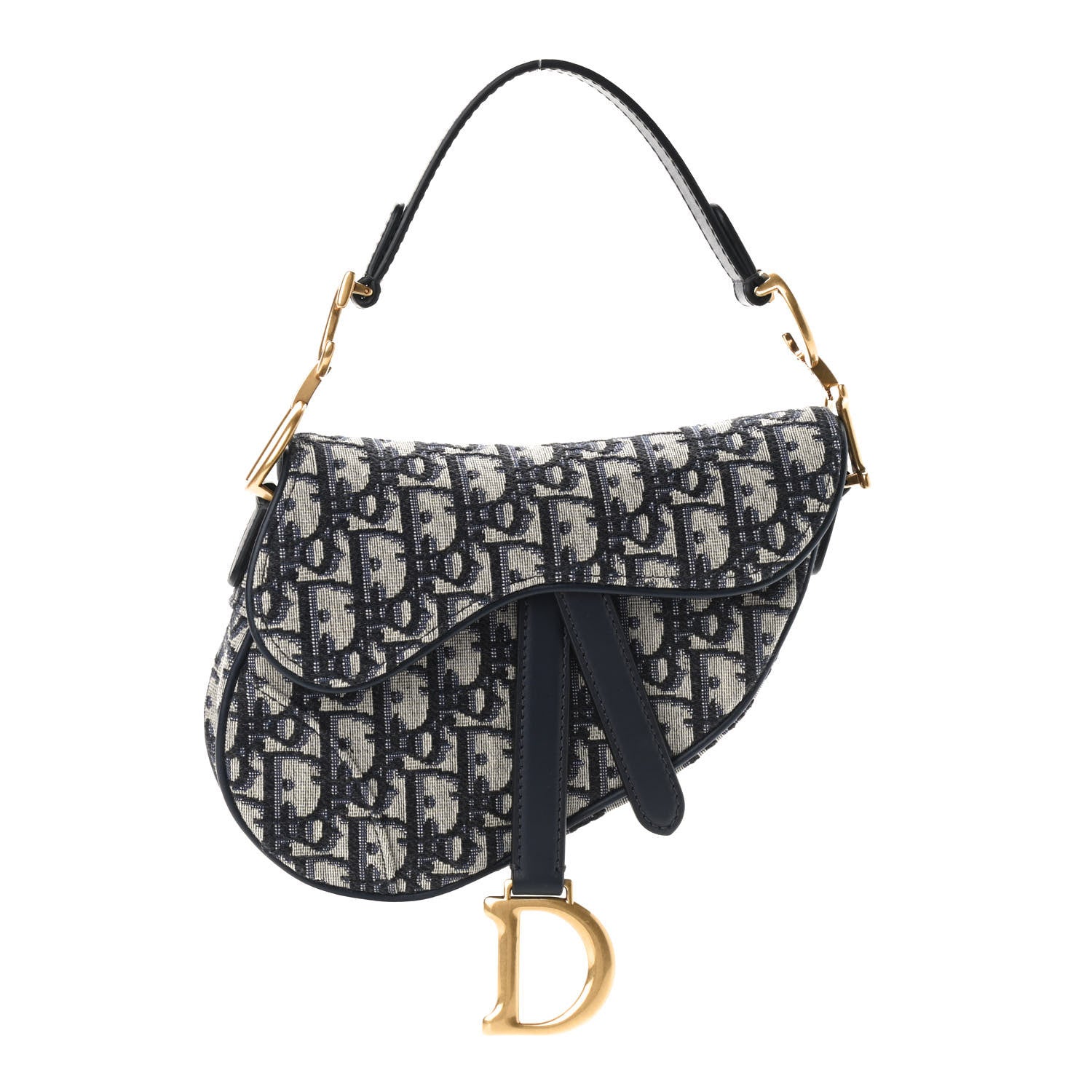 Christian Dior Oblique Mini Saddle Bag Blue 1 of 9