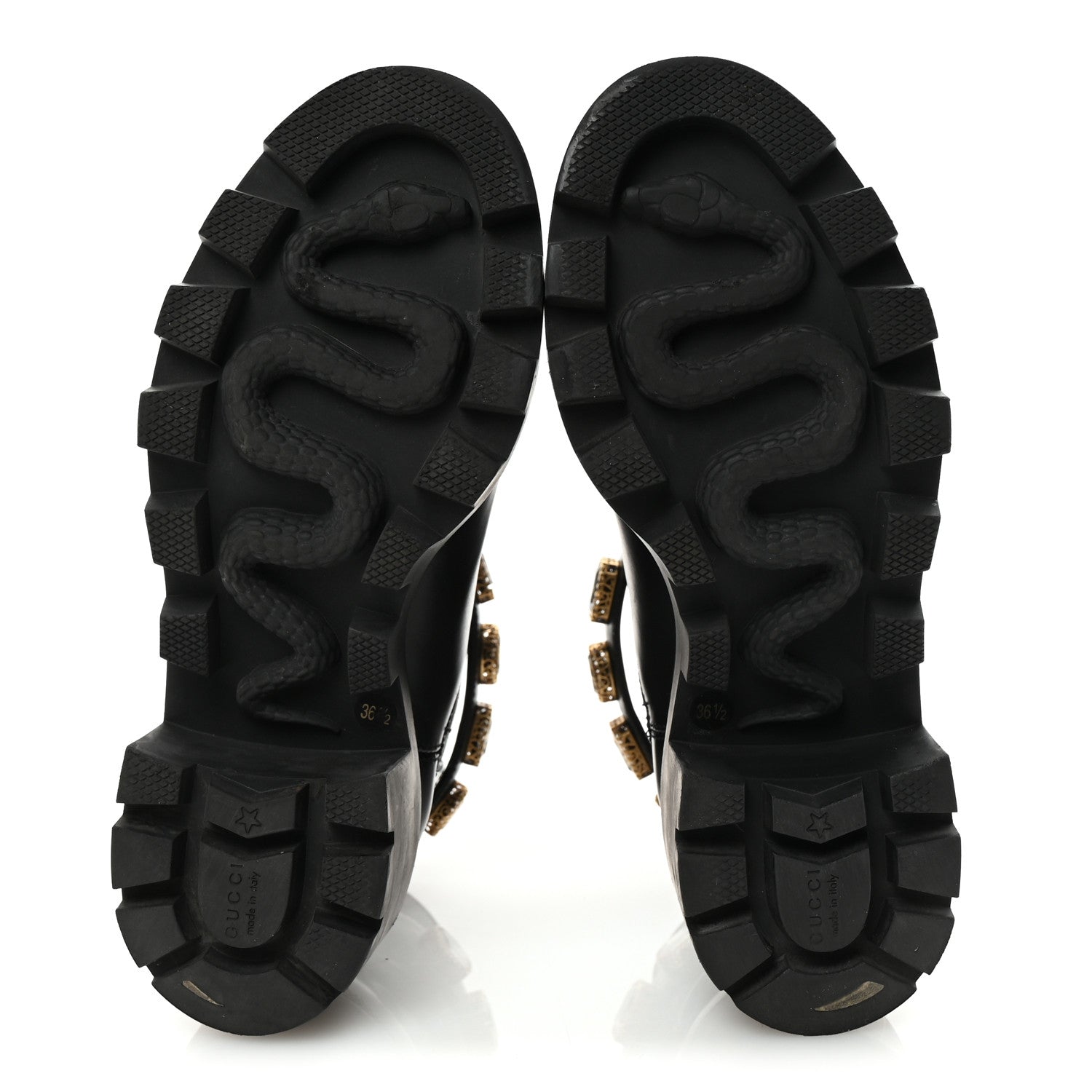 Gucci Calfskin Crystal GG Trip Chelsea Ankle Boots 36.5 Black 6 of 9