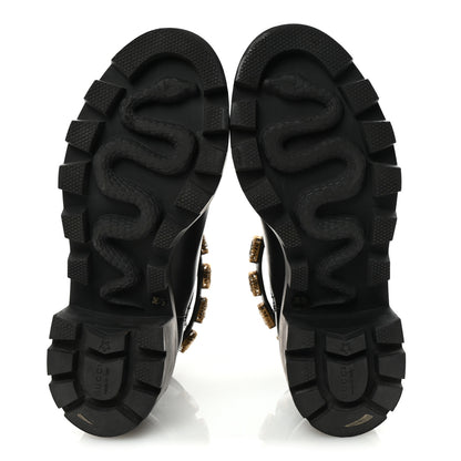 Gucci Calfskin Crystal GG Trip Chelsea Ankle Boots 36.5 Black 6 of 9