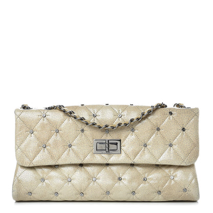 Chanel Glazed Crackled Calfskin Studded Mademoiselle Flap Light Beige 1 of 11