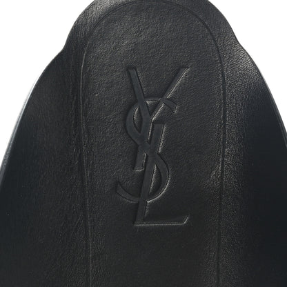 Saint Laurent Calfskin Tower 05 Slide Sandals 37.5 Black 9 of 10