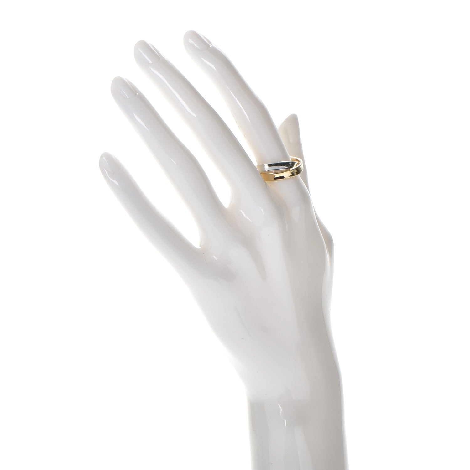 Tiffany Sterling Silver 18K Yellow Gold 1837 Interlocking Circles Ring 54 7 2 of 7