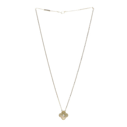 Van Cleef & Arpels 18K Yellow Gold Diamond Yellow Mother of Pearl Vintage Alhambra Pendant Necklace 3 of 7