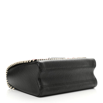 Louis Vuitton Epi Embroidered Twist Shoulder Bag MM Black 3 of 10