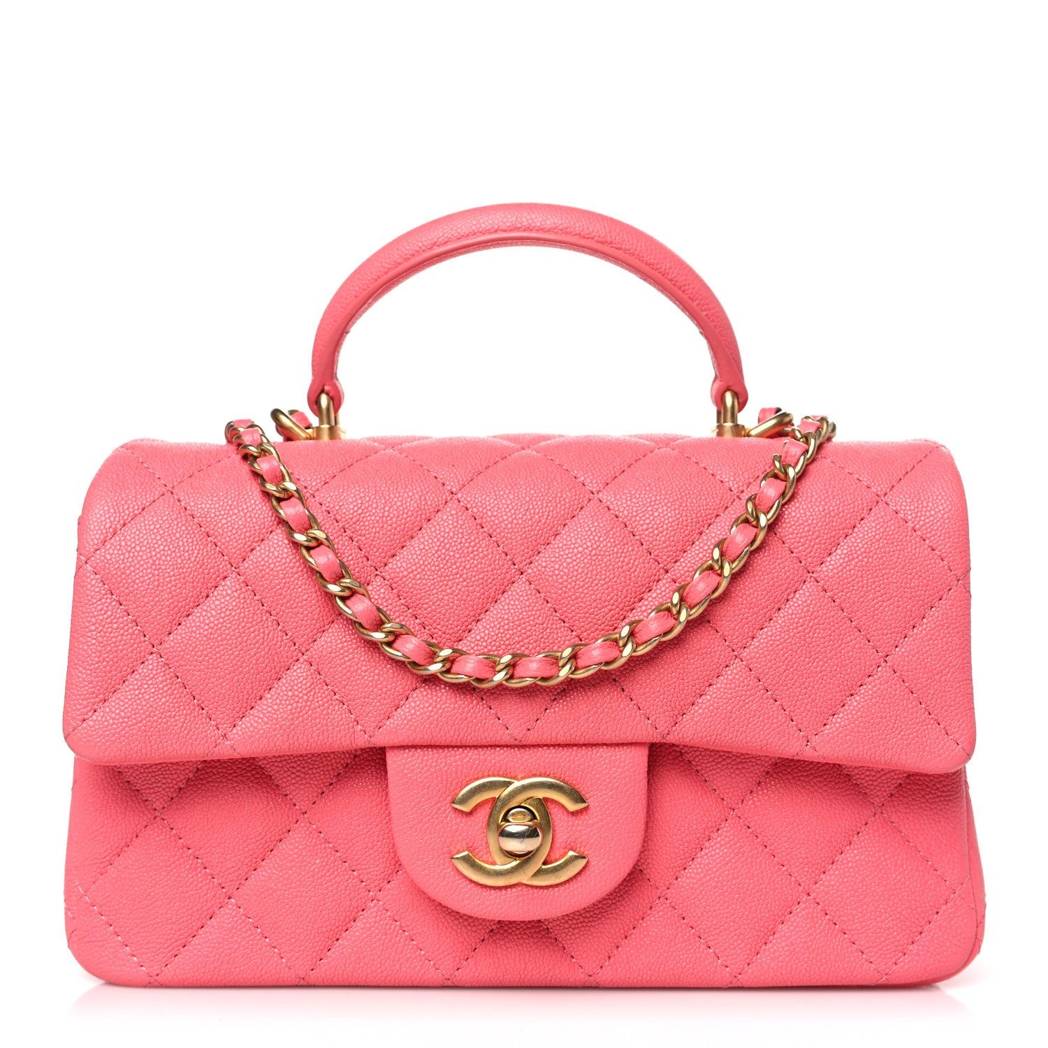 Chanel Caviar Quilted Mini Top Handle Rectangular Flap Pink 1 of 11