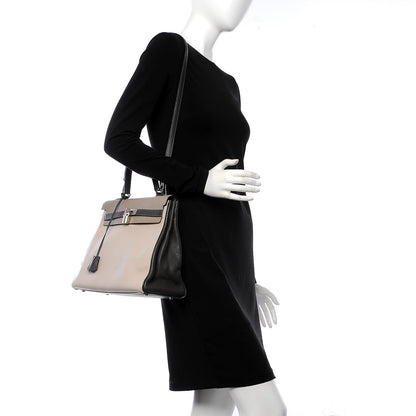 Hermes Taurillon Clemence Tri-color Kelly Retourne 35 Graphite Gris Tourterelle Gris Clair 2 of 36