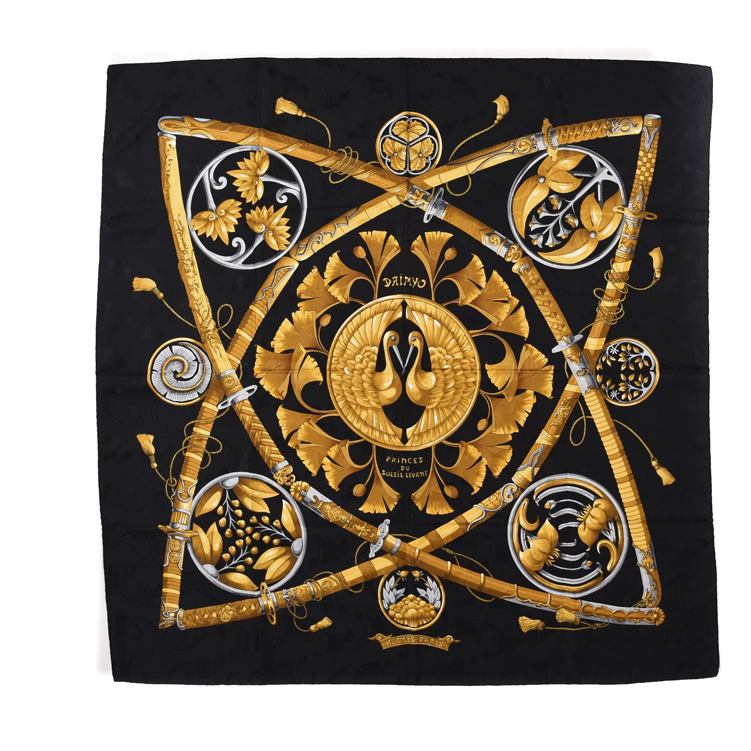 Hermes Silk Daimyo Princes du Soleil Levant Scarf 90 1 of 7