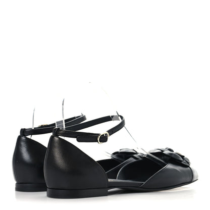 Chanel Lambskin Patent Calfskin Cap Toe Camellia Mary Jane Flats 37.5 Black 5 of 8