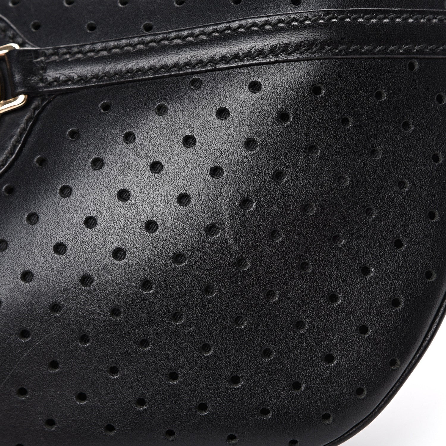 Gucci Perforated Calfskin Reins Hobo Black 10 of 13
