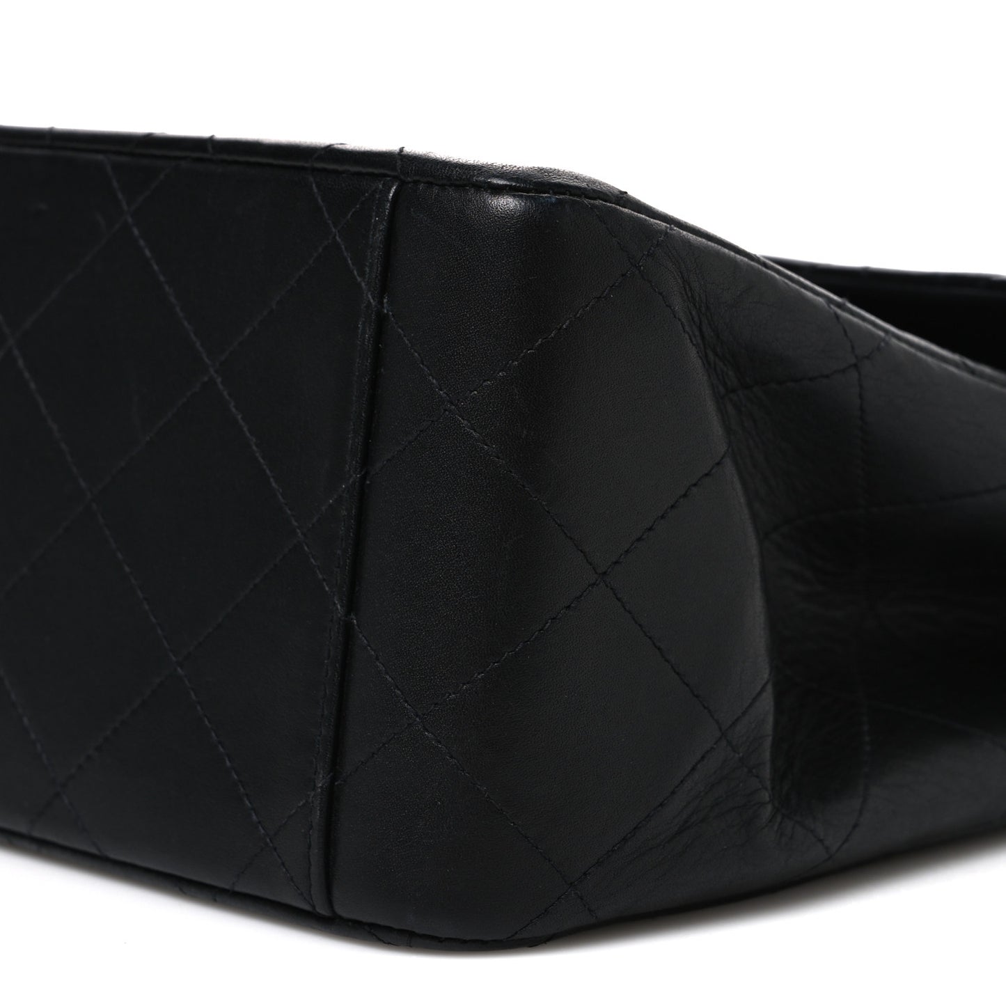 Lambskin Quilted XL Jumbo Single Flap Black