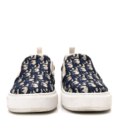 Christian Dior Canvas Oblique Embroidered Womens Solar Slip On Sneakers 40 Deep Blue 3 of 10