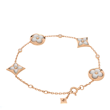 Louis Vuitton 18K Pink Gold Diamond Mother of Pearl Color Blossom Multi Motif Bracelet 2 of 3