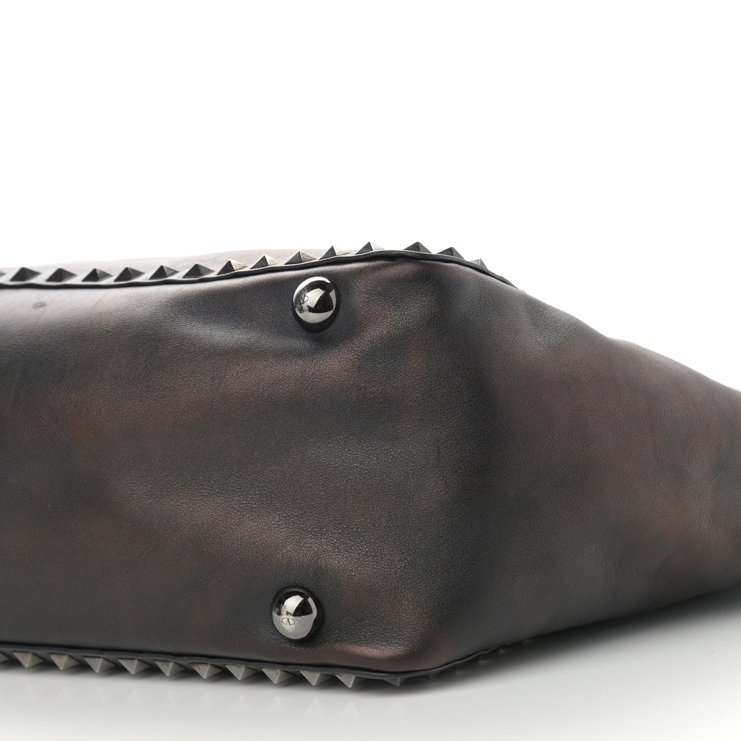 Vitello Medium Rockstud Tote Black