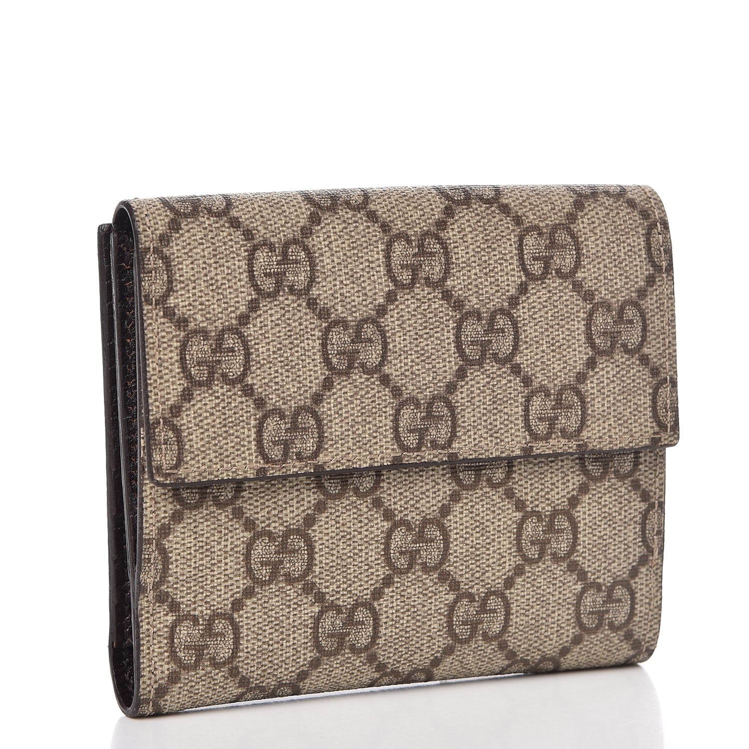Gucci GG Plus Monogram Ladies GG French Flap Wallet Beige Ebony Cocoa 3 of 7