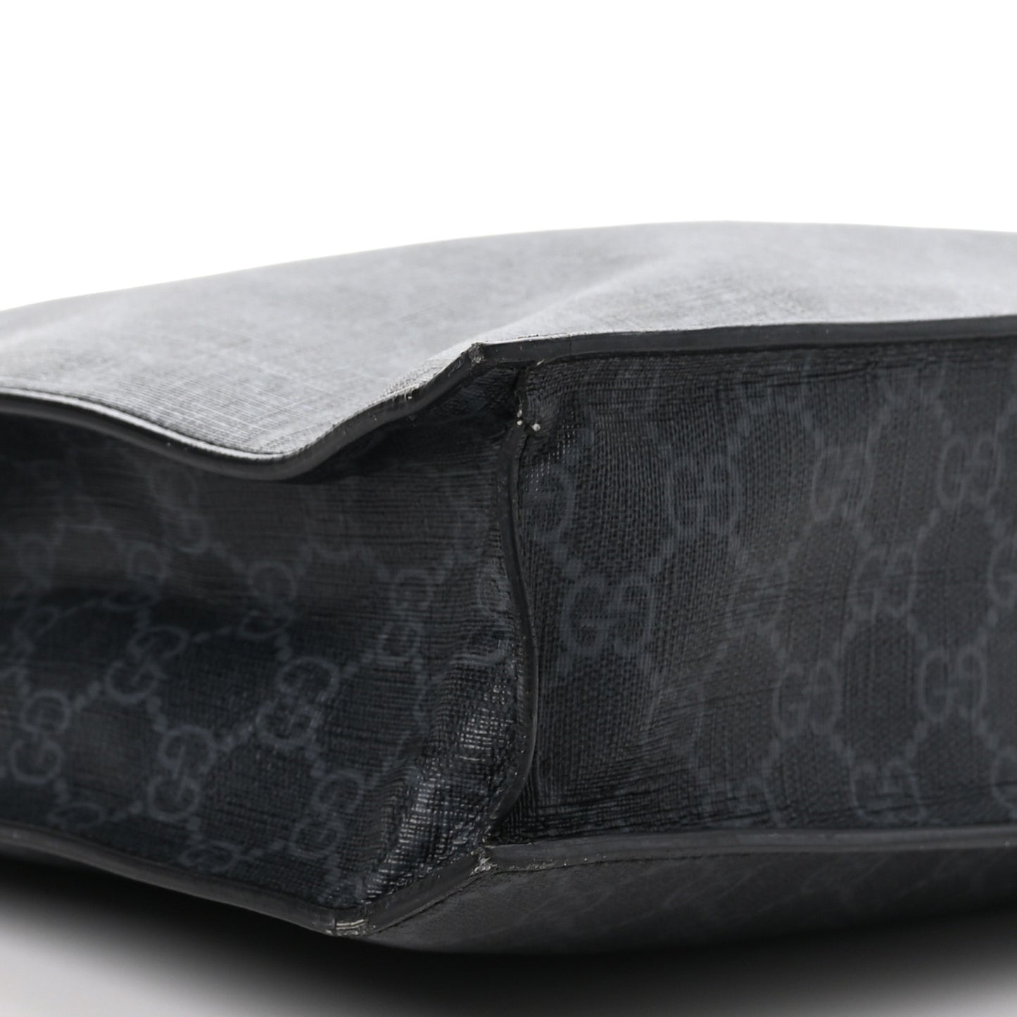 Soft GG Supreme Monogram Appia Calfskin Web Vertical Tote Black