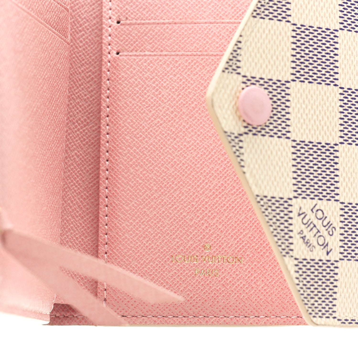 Louis Vuitton Damier Azur Victorine Wallet Rose Ballerine 5 of 9