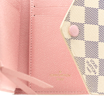 Louis Vuitton Damier Azur Victorine Wallet Rose Ballerine 5 of 9