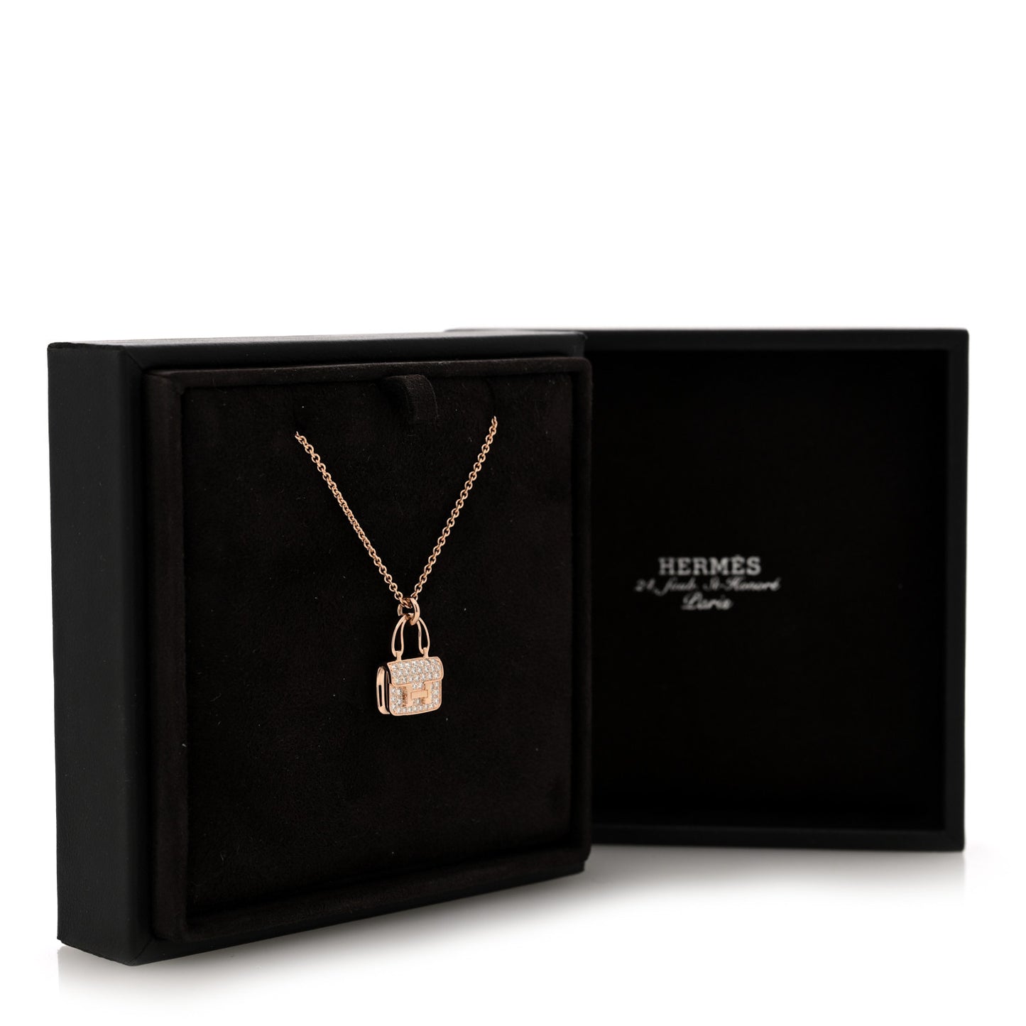 18K Rose Gold Diamond Constance Amulettes Pendant Necklace