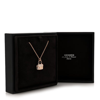 Hermes 18K Rose Gold Diamond Constance Amulettes Pendant Necklace 5 of 5