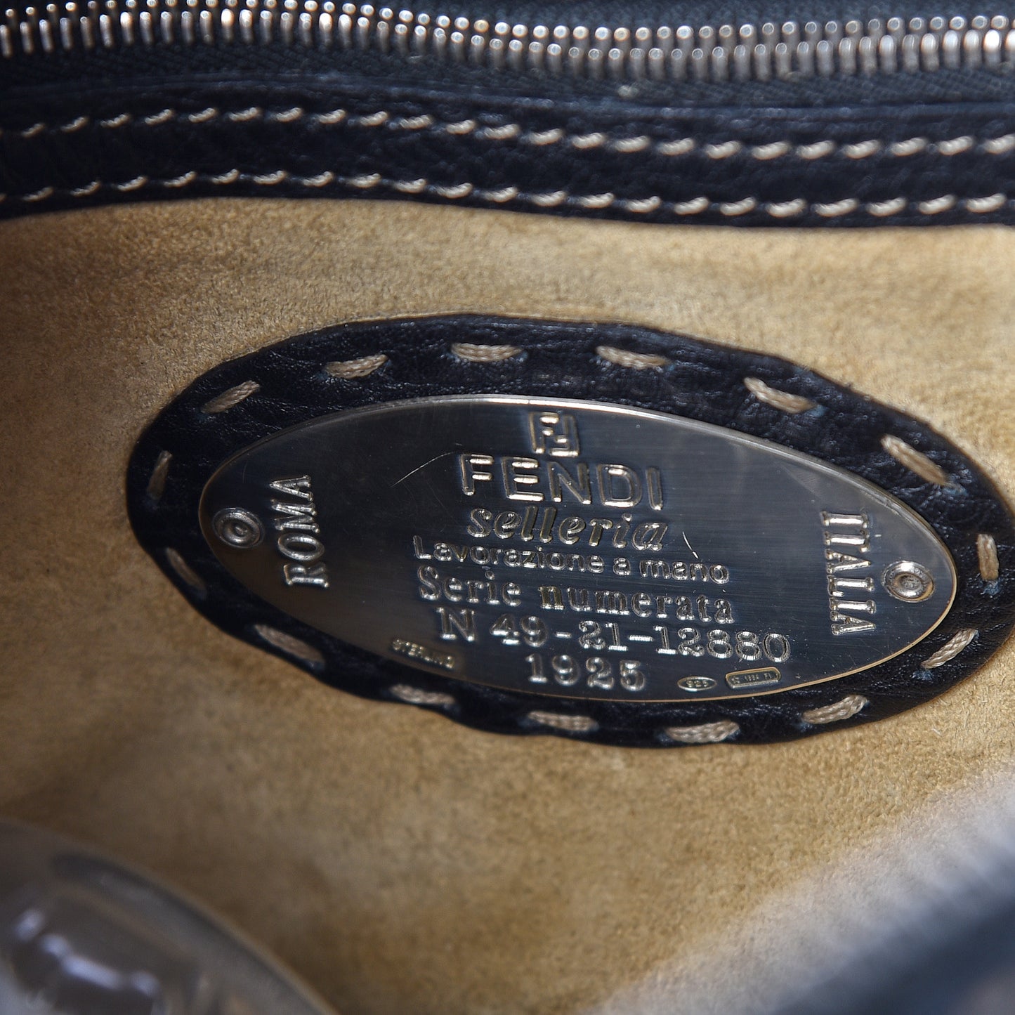 Calfskin Romano Selleria Chain Shoulder Bag Black