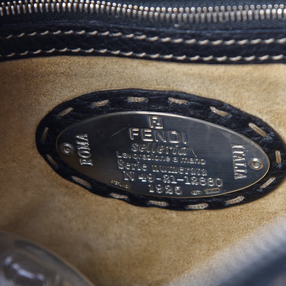 Fendi Calfskin Romano Selleria Chain Shoulder Bag Black 8 of 10