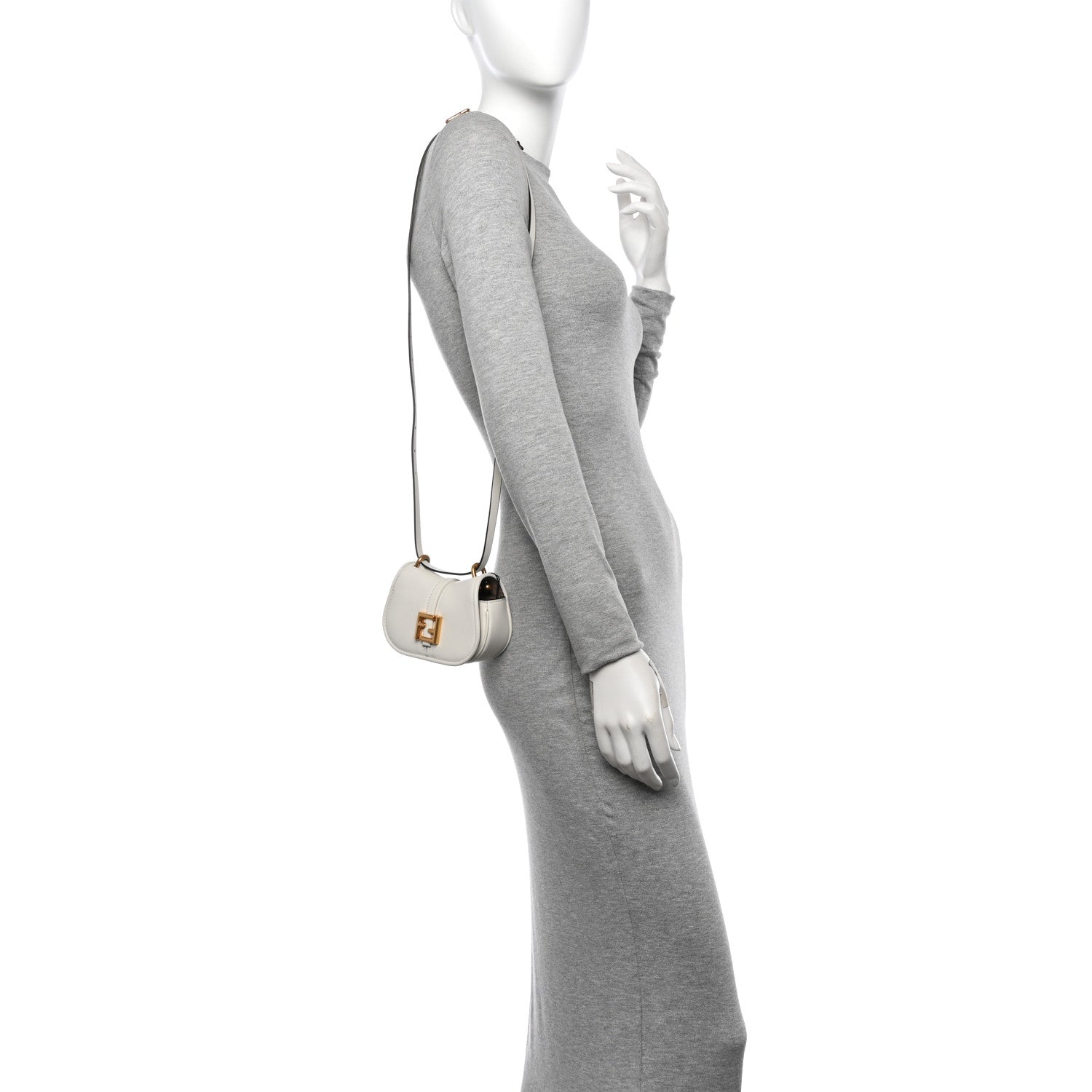 Fendi Vitello Brenta Cher Mini Fendi C'mon White Ice 2 of 10